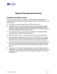 Document preview: DOH Form 664-038 Physical Therapy Interim Permit - Washington