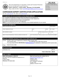 Document preview: Form TR-WM-105 Corrosion Expert Certification Application - Wisconsin