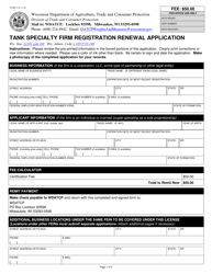 Document preview: Form TR-WM-111A Tank Specialty Firm Registration Renewal Application - Wisconsin