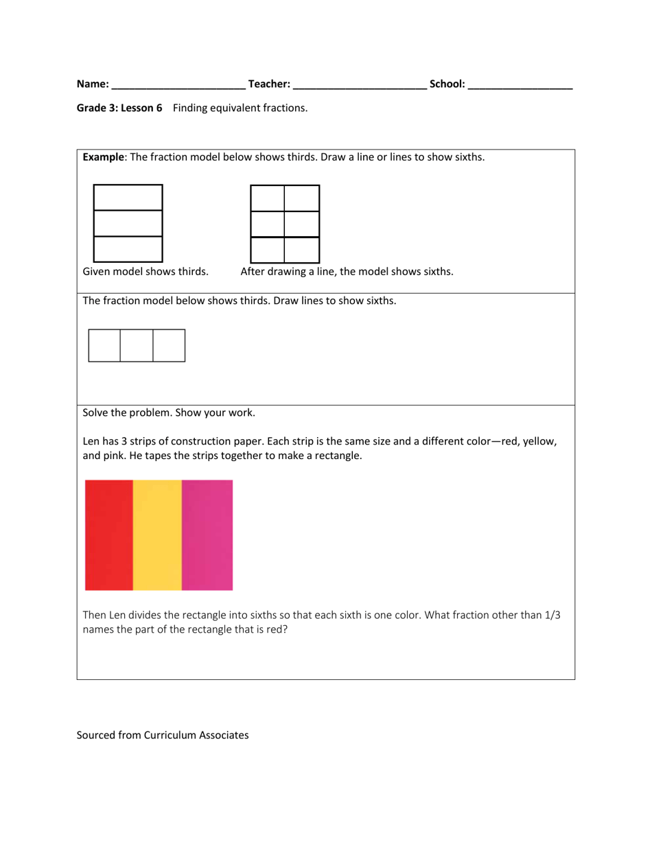 Math Grade 3 - Student Packet 6-10 - Tennessee, Page 1