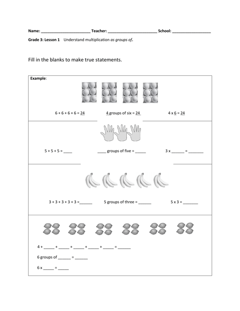 Math Grade 3 - Student Packet 1-5 - Tennessee Download Pdf