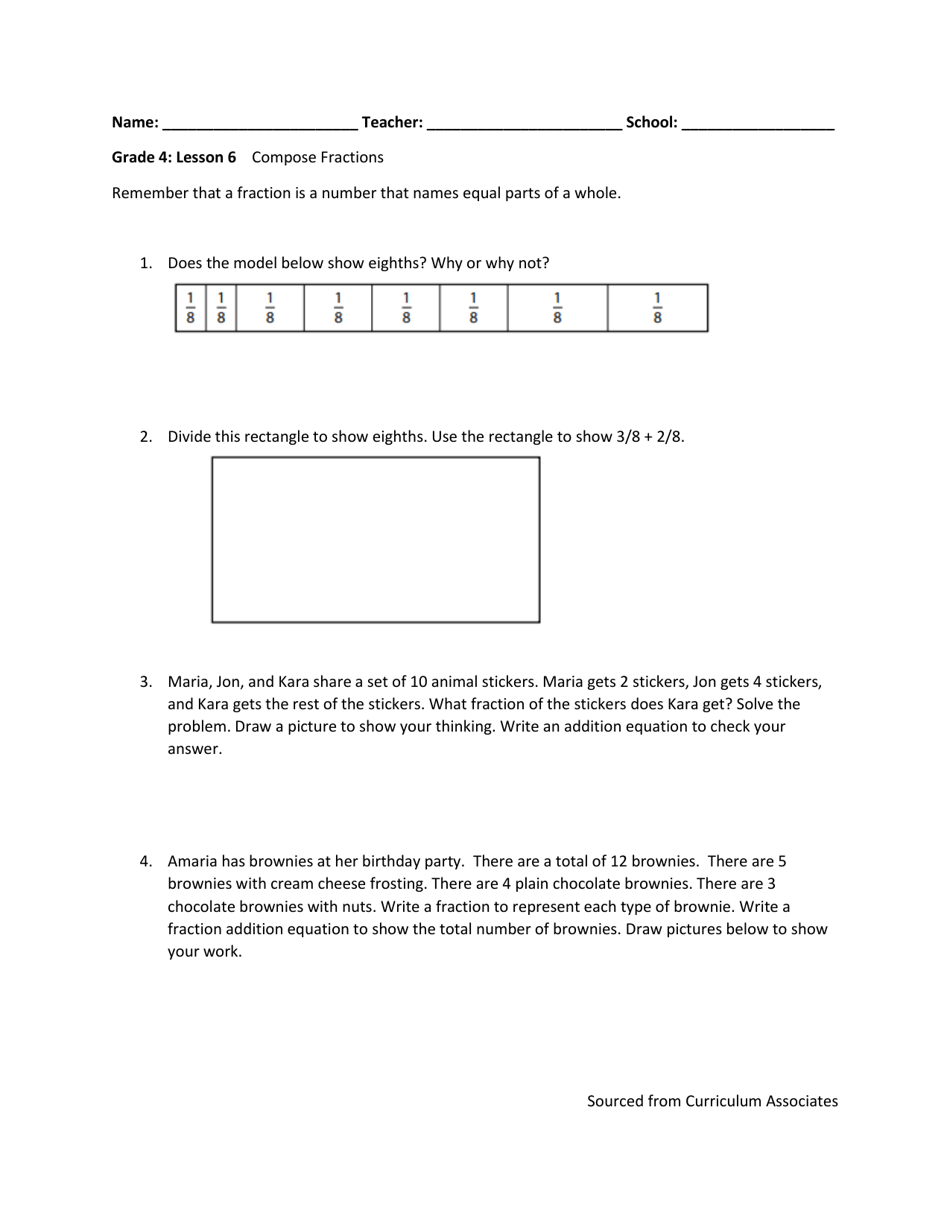 Math Grade 4 - Student Packet 6-10 - Tennessee, Page 1