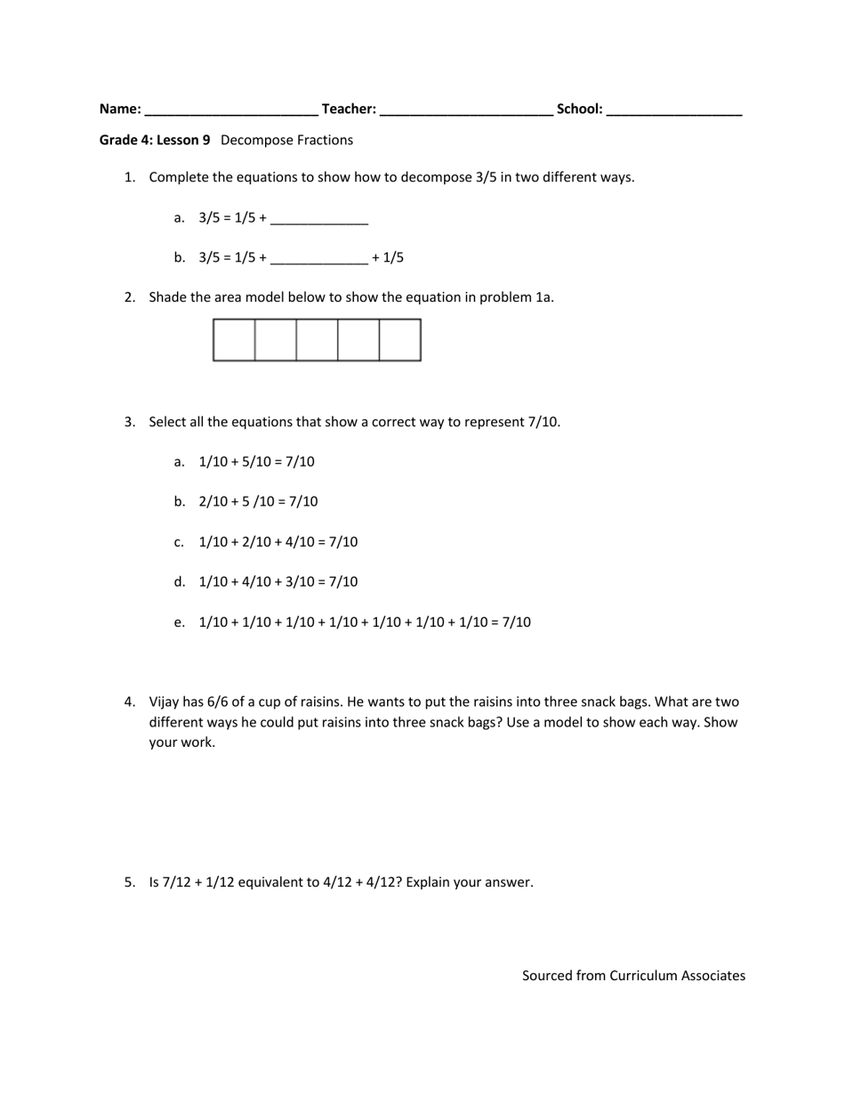 Math Grade 4 - Student Packet 6-10 - Tennessee, Page 4