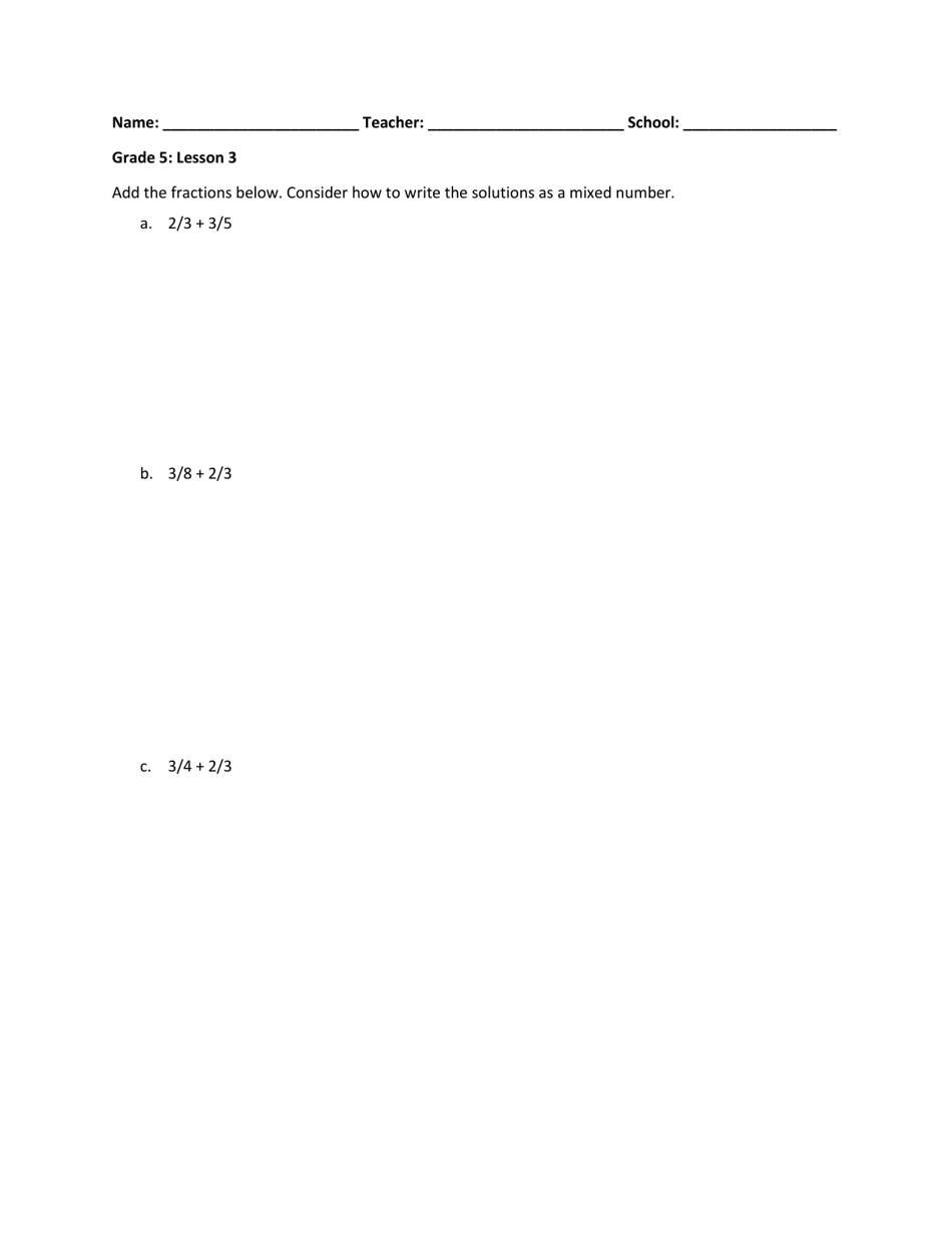 Math Grade 5 - Student Packet 1-5 - Tennessee, Page 3