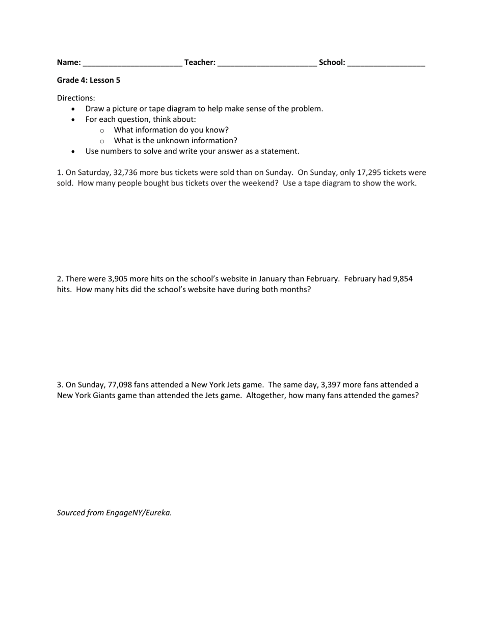 Math Grade 4 - Student Packet 1-5 - Tennessee, Page 5