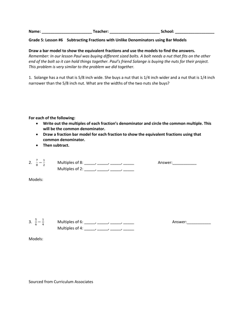 Math Grade 5 - Student Packet 6-10 - Tennessee Download Pdf