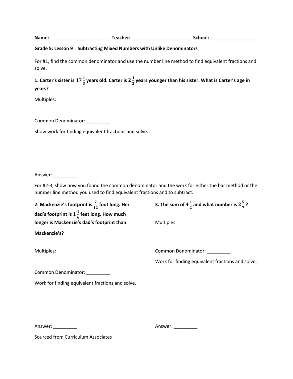Math Grade 5 - Student Packet 6-10 - Tennessee, Page 4