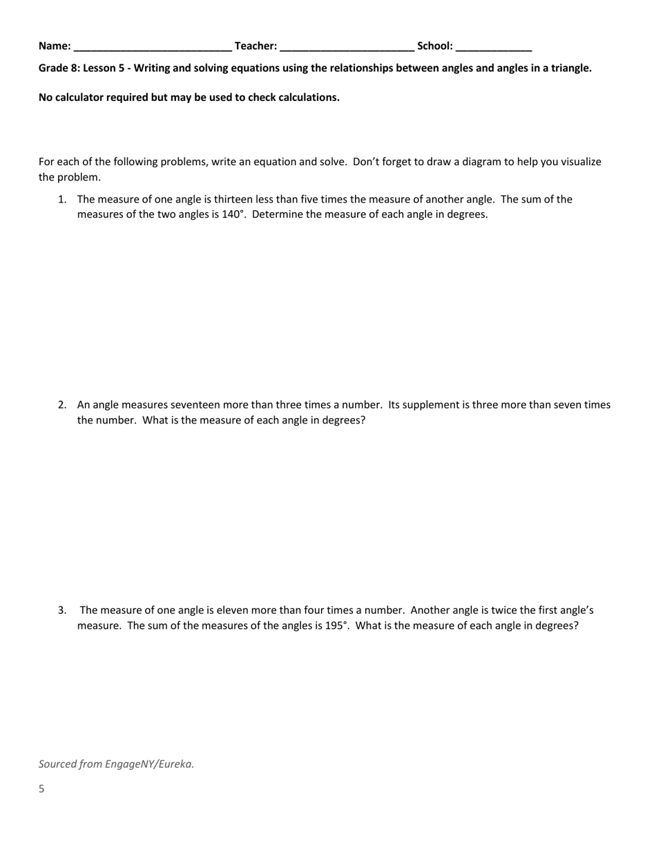 Math Grade 8 - Student Packet 1-5 - Tennessee, Page 5