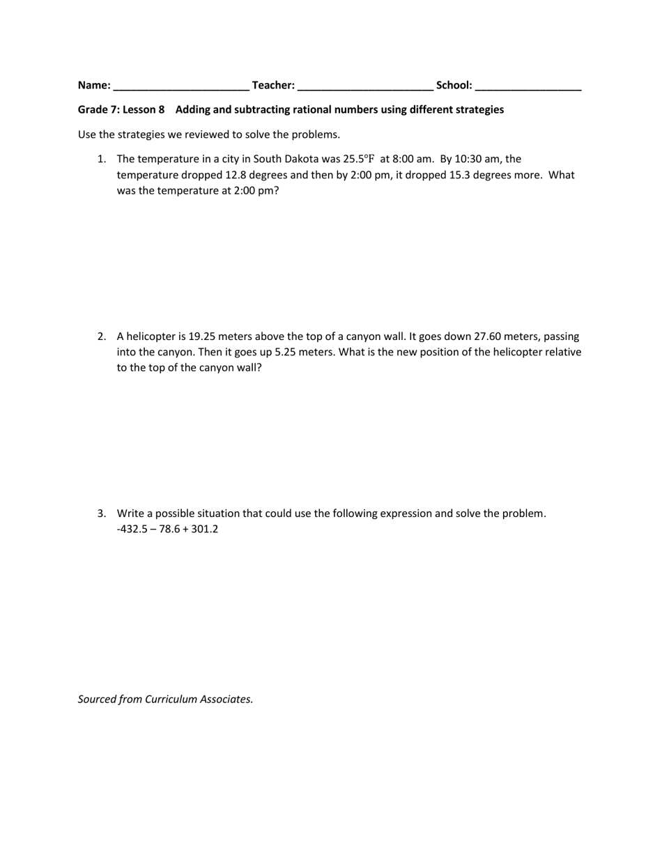 Math Grade 7 - Student Packet 6-10 - Tennessee, Page 3