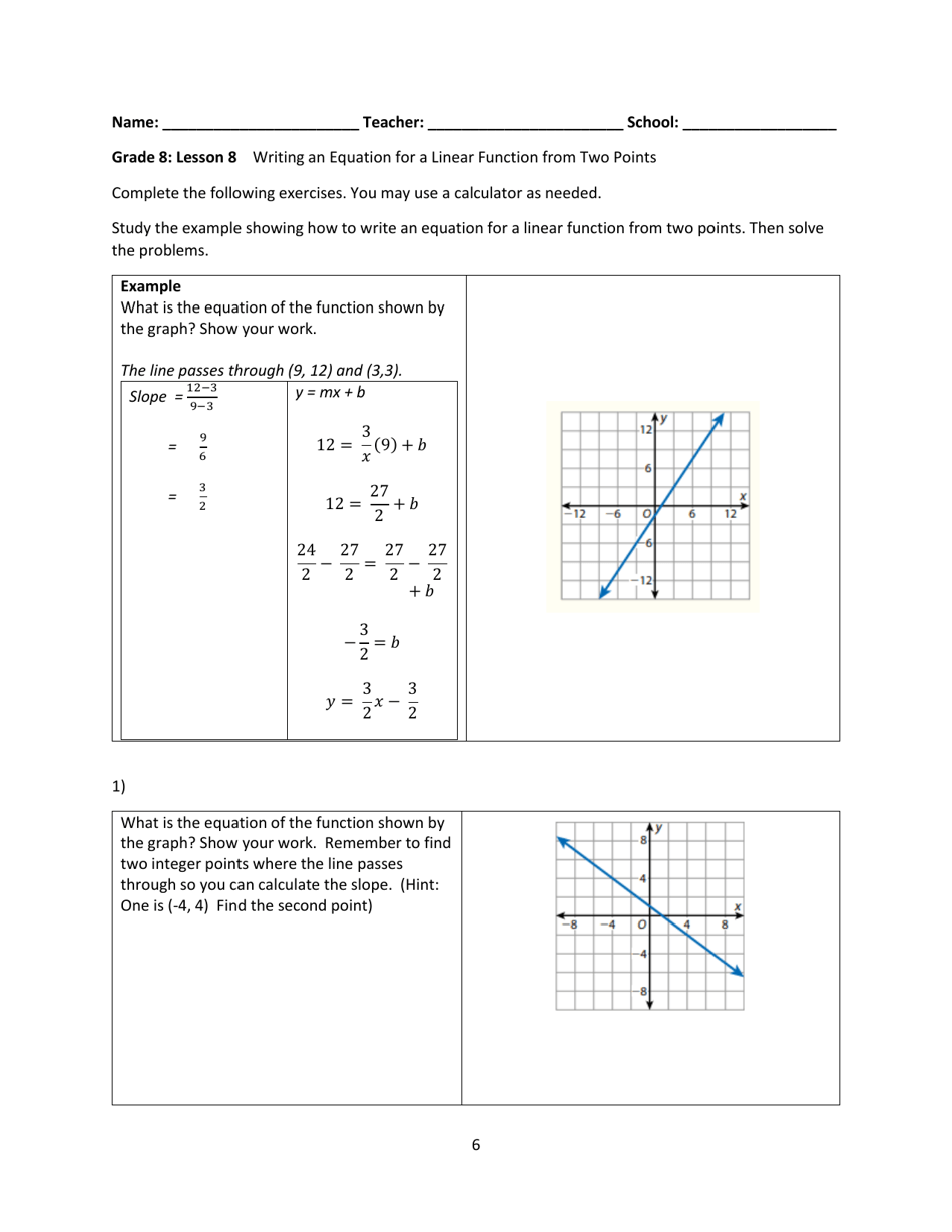 Math Grade 8 - Student Packet 6-10 - Tennessee, Page 6