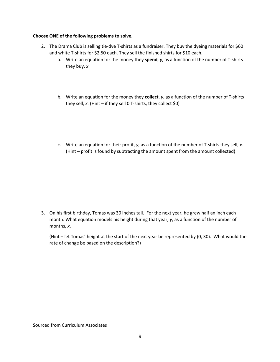 Math Grade 8 - Student Packet 6-10 - Tennessee, Page 9