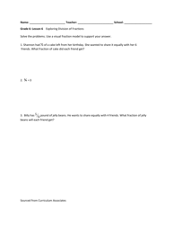 Document preview: Math Grade 6 - Student Packet 6-10 - Tennessee