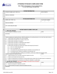 DOH Form 422-064 Attending Physician&#039;s Compliance Form - Washington