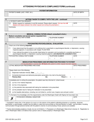 DOH Form 422-064 Attending Physician&#039;s Compliance Form - Washington, Page 2