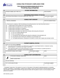 Document preview: DOH Form 422-065 Consulting Physician's Compliance Form - Washington