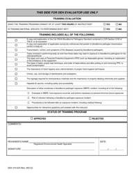 Form DEH:FH-619 Bloodborne Pathogens Exposure Control Training Program Evaluation - County of San Diego, California, Page 2