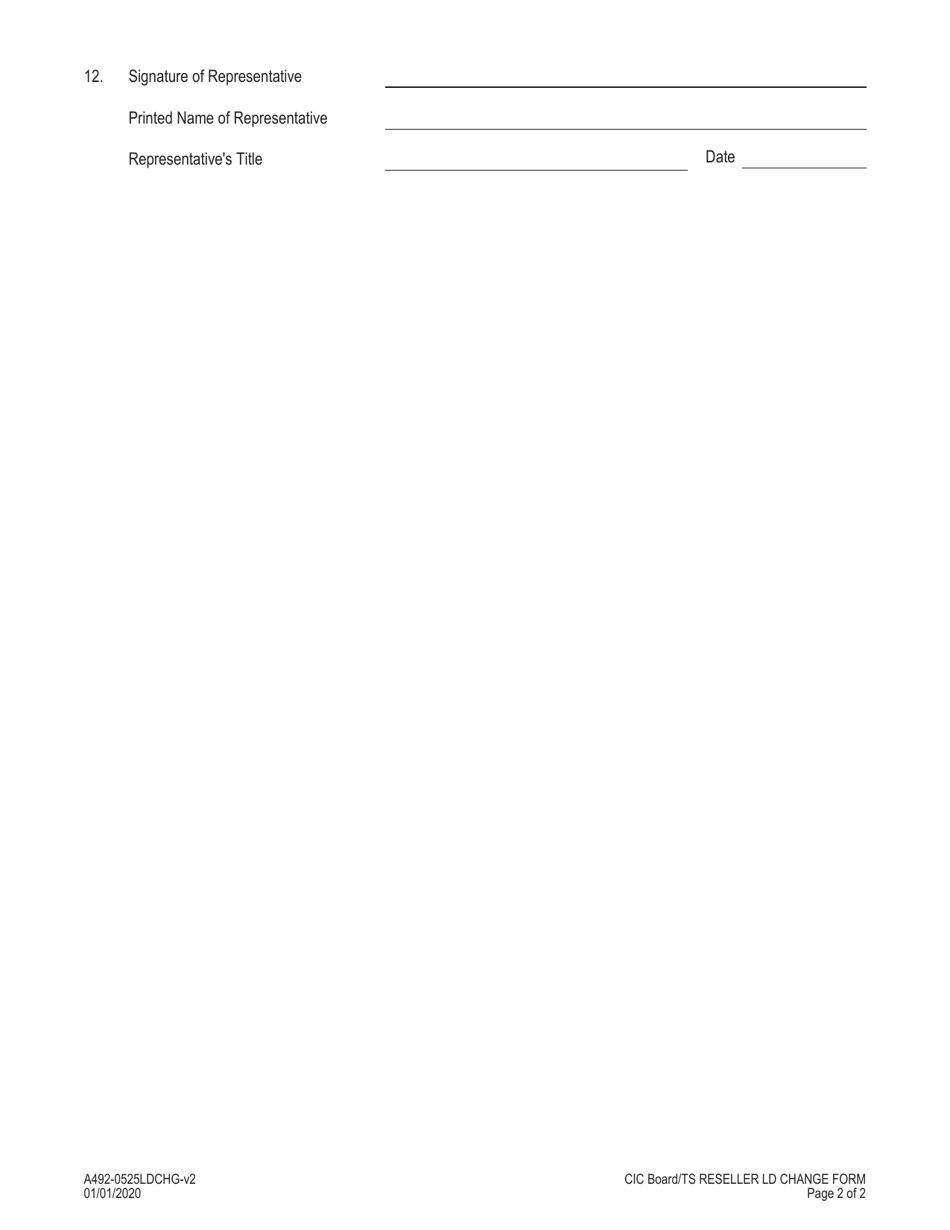 Form A492-0525LDCHG Time-Share Reseller Lead Dealer Change Form - Virginia, Page 2