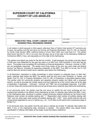 Document preview: Form LASC FAM204 Dedicated Trial Court Longer Cause Hearing/Trial Readiness Orders - County of Los Angeles, California