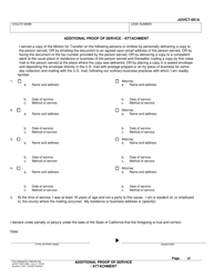 Document preview: Form JUVICT-001A Additional Proof of Service - Attachment - County of Los Angeles, California