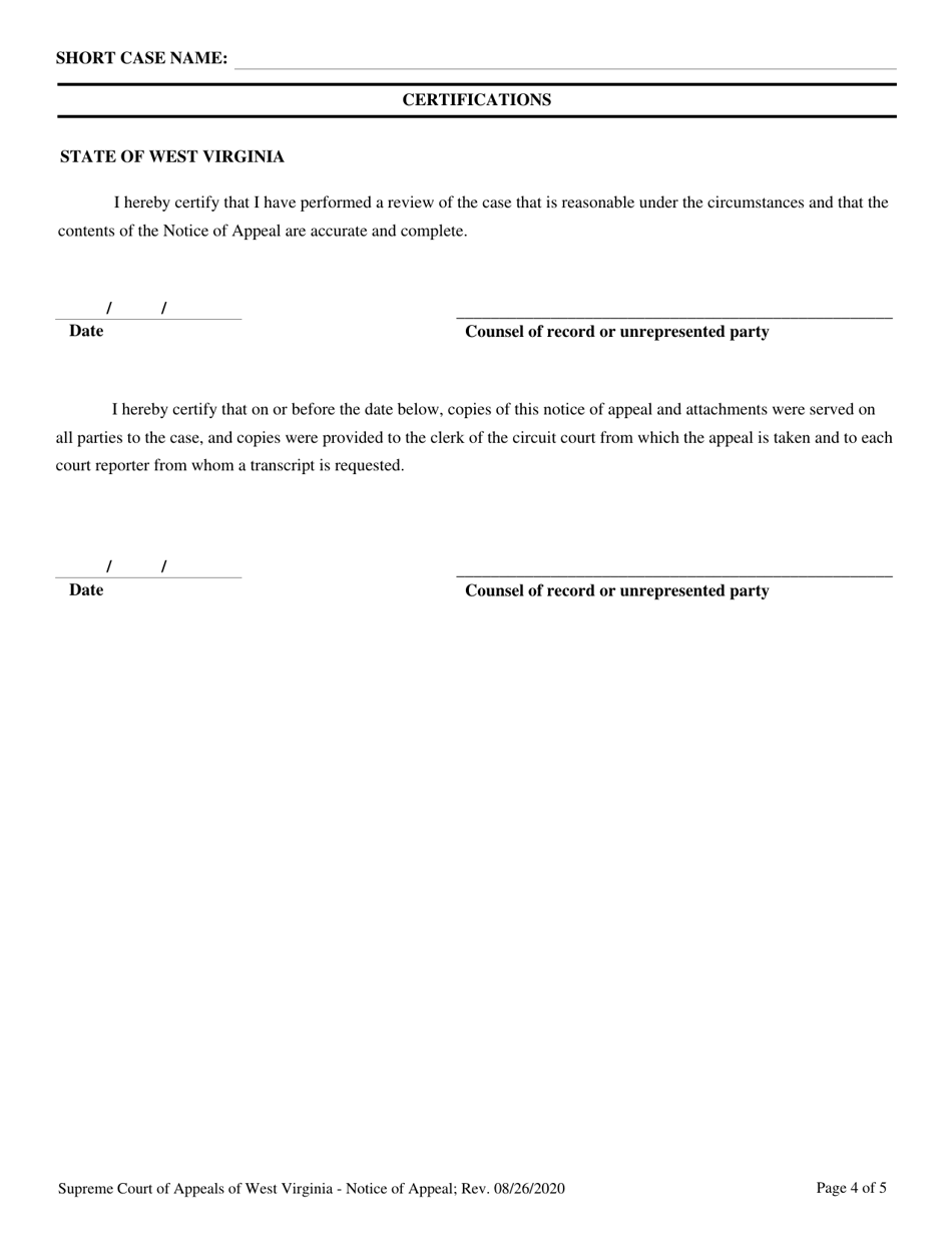 Appendix A Notice of Appeal - West Virginia, Page 4