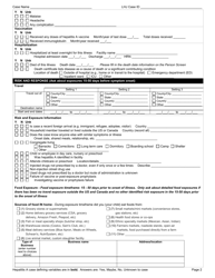 DOH Form 210-030 Reporting Form for Hepatitis a - Washington, Page 2