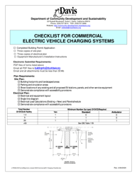 &quot;Checklist for Commercial Electric Vehicle Charging Systems&quot; - City of Davis, California