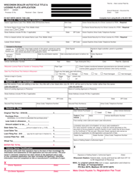 Form MV17 Wisconsin Dealer Autocycle Title &amp; License Plate Application - Wisconsin, Page 2