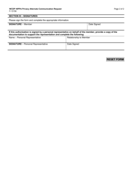 Form F-13156 HIPAA Privacy Alternate Communication Request - Wisconsin Chronic Disease Program (Wcdp) - Wisconsin, Page 2