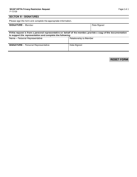 Form F-13159 HIPAA Privacy Restriction Request - Wisconsin Chronic Disease Program (Wcdp) - Wisconsin, Page 2