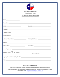 Document preview: Examining Trial Request - Collin County, Texas