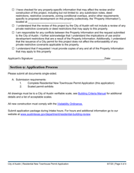 Residential New Townhouse Permit Application - City of Austin, Texas, Page 4
