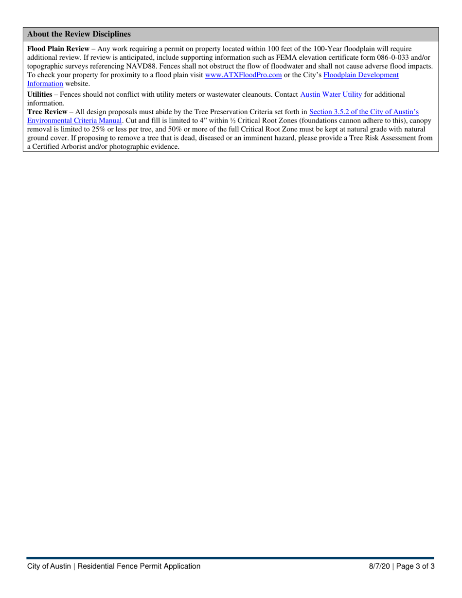 Residential Fence Permit Application - City of Austin, Texas, Page 3