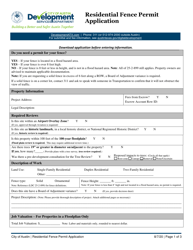 Document preview: Residential Fence Permit Application - City of Austin, Texas
