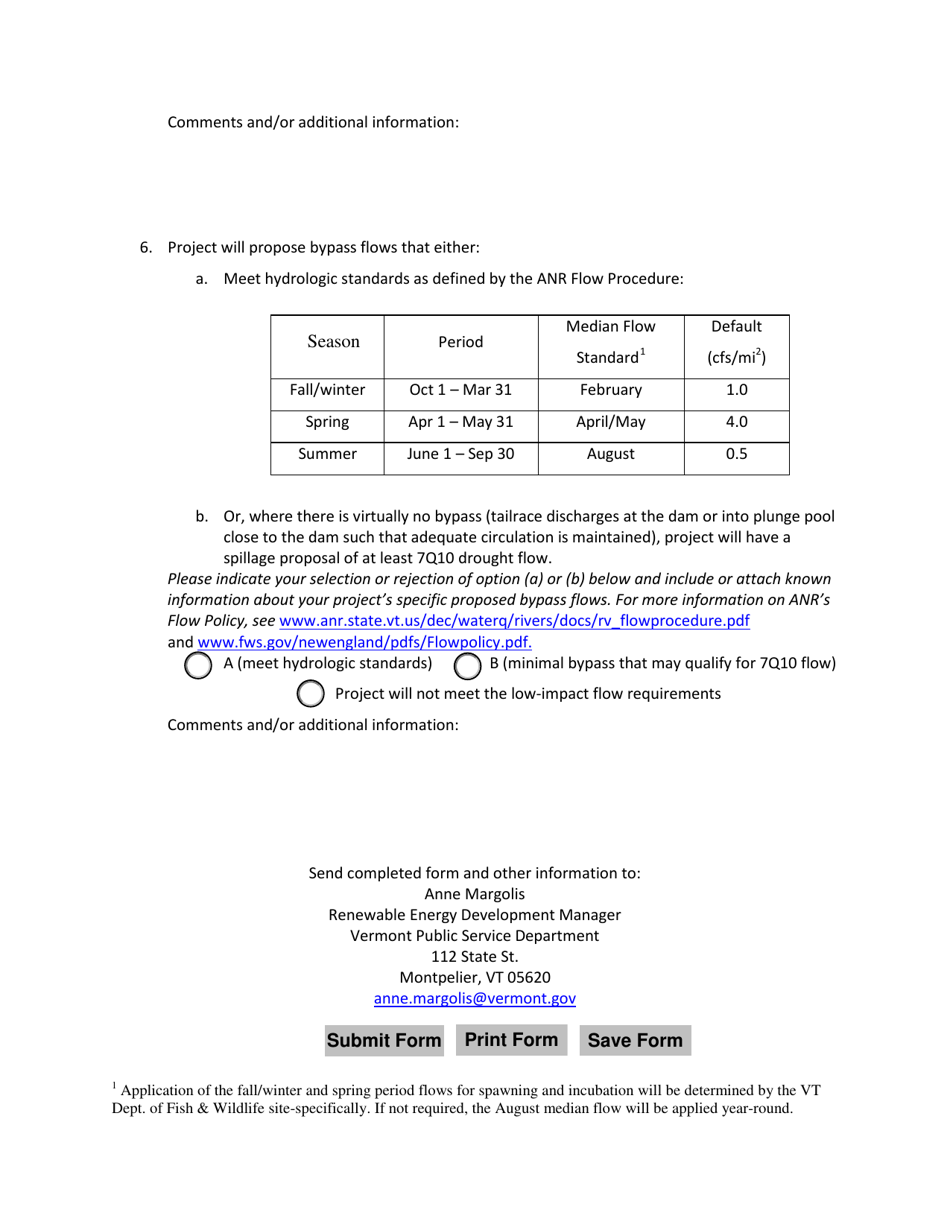 Vt Small Hydropower Assistance Program Application Form - Vermont, Page 3