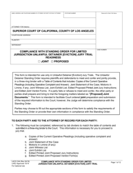Form LACIV244 Compliance With Standing Order for Limited Jurisdiction Unlawful Detainer (Eviction) Jury Trial Readiness - County of Los Angeles, California