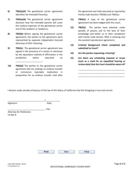 Form LASC FAM104 Gestational Surrogacy Cover Sheet - County of Los Angeles, California, Page 2
