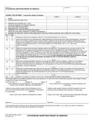 Document preview: Form ADPT007 Citation Re Adoption Proof of Service - County of Los Angeles, California