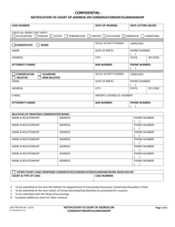 Document preview: Form PRO003 Notification to Court of Address on Conservatorship/Guardianship - County of Los Angeles, California