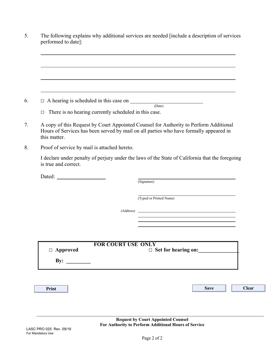 Form PRO025 - Fill Out, Sign Online and Download Fillable PDF, County ...