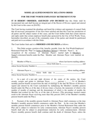 Model Qualified Domestic Relations Order - City of Fort Worth, Texas