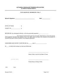Actuarial Equivalent Pension Application (Alternate Pension Benefit) - City of Fort Worth, Texas, Page 6