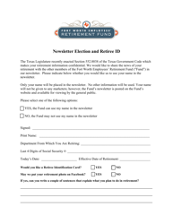Newsletter Election and Retiree Id - City of Fort Worth, Texas