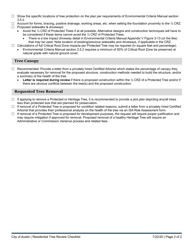 Residential Tree Review Checklist - City of Austin, Texas, Page 2