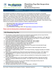 &quot;Plumbing Top-Out Inspection Checklist - Residential Inspections&quot; - City of Austin, Texas