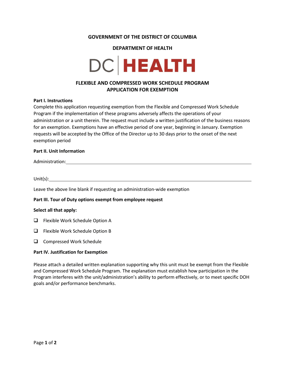 Washington D C Application For Exemption Flexible And Compressed washington-d-c-application-for-exemption-flexible-and-compressed