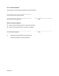 Application for Exemption - Flexible and Compressed Work Schedule Program - Washington, D.C., Page 2