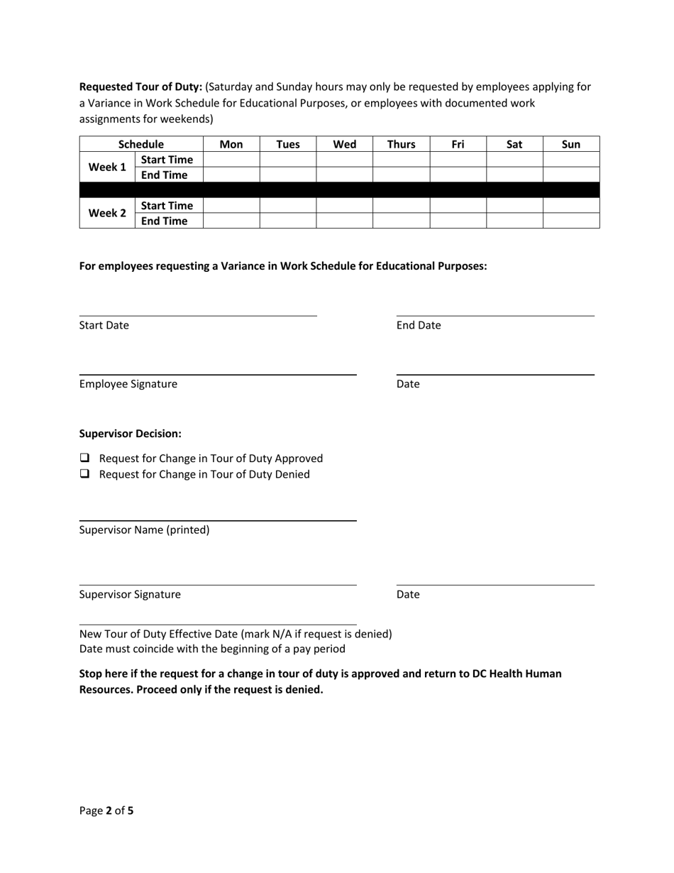 Washington, D.C. Flexible and Compressed Work Schedule Program ...