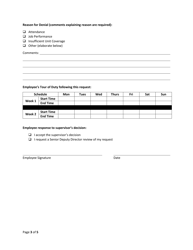 Flexible and Compressed Work Schedule Program Application for Change in Tour of Duty - Washington, D.C., Page 3