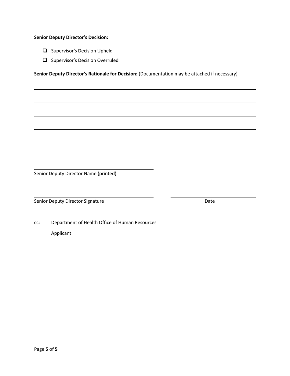 Flexible and Compressed Work Schedule Program Application for Change in Tour of Duty - Washington, D.C., Page 5