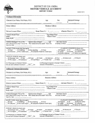Motor Vehicle Accident Report Form - Washington, D.C., Page 2